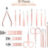 Nail Clippers for Men Women 18 In 1 Stainless Steel Nail Kit with Leather Case (Rose Gold)