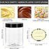 TUZAZO 8 Oz Plastic Container Jars with Lids and Labels BPA Free, Empty Round Clear Cosmetic Containers Plastic Slime Jars for Lotion, Cream, Ointments, Body Butter, Makeup, Travel Storage (12 Pack) by TUZAZO