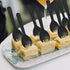 Mini Plastic Sporks Disposable, 100 Pcs Individually Wrapped Black Forks and Spoons 2 in 1 Party Supply