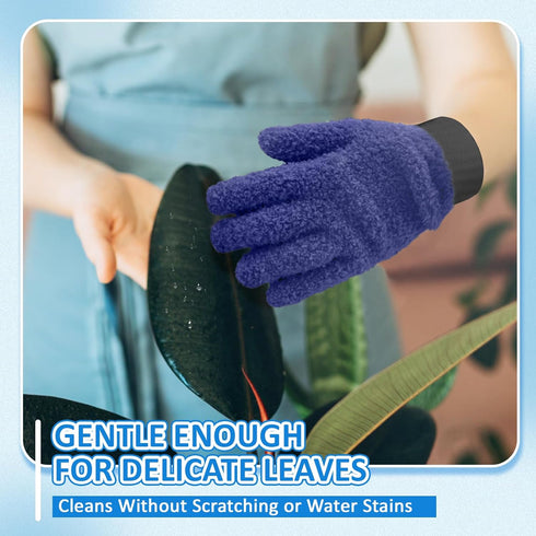 MIG4U Microfiber Gloves - Washable Dusting Gloves for House Cleaning - Blind Cleaner Duster Tool (Navy, S/M)