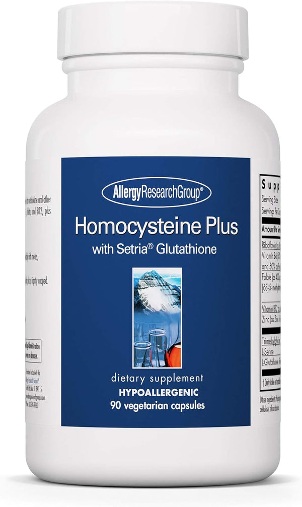Allergy Research Group Homocysteine Plus Supplement | with Setria Glutathione, Vitamin B Complex, Vegetarian Capsules