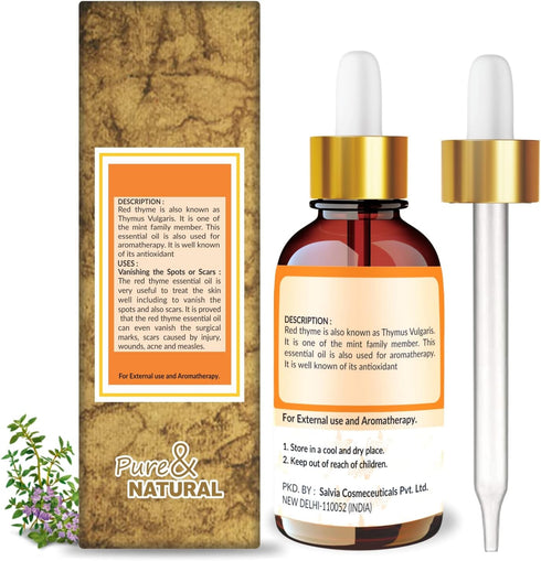Crysalis Red Thyme (Thymus Serpyllum) Oil |100% Pure & Natural Undiluted Essential Oil Organic Standard| for Skin Hair Diffuser Massage | Aromatherapy Oil (15 ML)