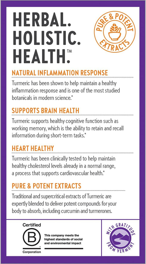 New Chapter Turmeric Supplement - One Daily, Heart, Brain & Healthy Inflammation Support, 120 Count (4 Month Supply)