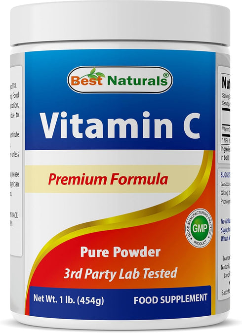 Best Naturals 100% Pure Vitamin C Powder, 1 lb (454 Grams) - Also Called Ascorbic Acid