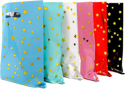 ZGORENDZ 48 Pack Cute Star Party Favor Bags for Kids Birthday, Plastic Gift Bags Bulk for Baby Shower, Wedding,