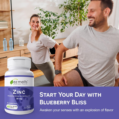 EZ Melts Dissolvable Zinc Supplement, 30 mg, Sugar-Free, 2-Month Supply