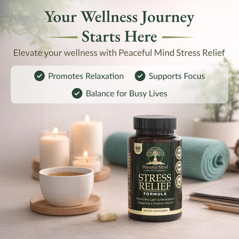 Peaceful Mind Centers clarity-60-count Stress Relief Formula - Natural Ashwagandha Capsules GMO Free - unflavoured