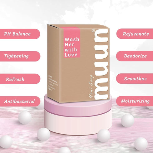 Pack 3 Muun Yoni Soap Bar - Ph Balance Probiotics & Natural Ingredients - Gentle Cleansing Formula Eliminates Odor