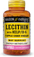 MASON NATURAL Lecithin with Kelp/Vitamin B6 plus Apple Cider Vinegar - 100 Softgels, Dual Action Formula