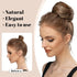 SARLA Dark Brown Hair Buns Extension, Drawstring Updo Donut Chignon, Straight Synthetic Fake Bun for Women