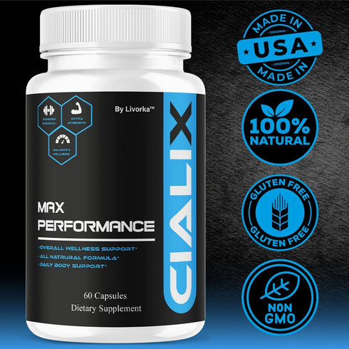 LIVORKA 60 1 Cialix Pills for Men, Official Cialix Premium Advanced Formula Supplement Capsules - Maximum Strength