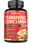 6in1 Turmeric Curcumin Supplement, 3 Month Supply with 95% Curcuminoids, Ginger Root, Garlic Bulb, Rosemary & Black