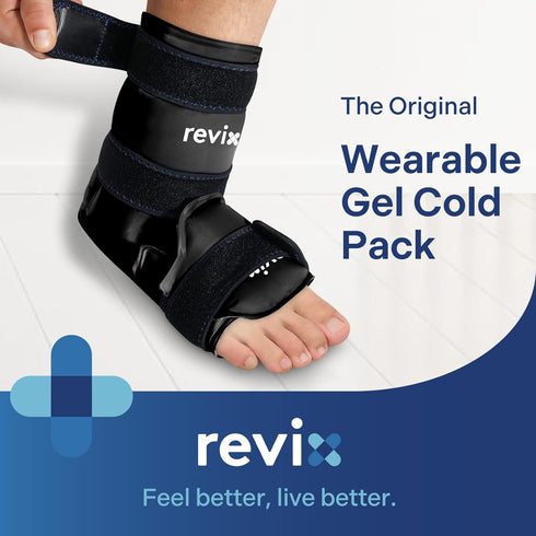 Pack Packs REVIX Ankle Ice Wrap for Foot Discomfort Soothing, Reusable Gel Ice with Cold Compression Therapy, Cold Wrap