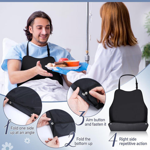Twistover 12 Pack Adult Bibs for Men Women Senior Elderly Waterproof Washable Large Eating Bib Clothing Protector