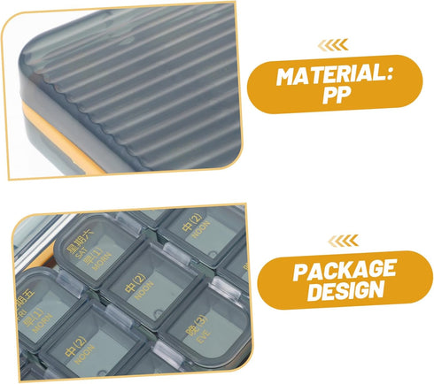 Portable Weekly Pill Organizer Compact Travel Medication Holder Compartments Material Lightweight Design for Easy
