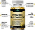 Max Strength Vitamin B-Complex + CoQ10 + Vitamin C - Energy & Metabolism Support Supplement - 120 Softgels