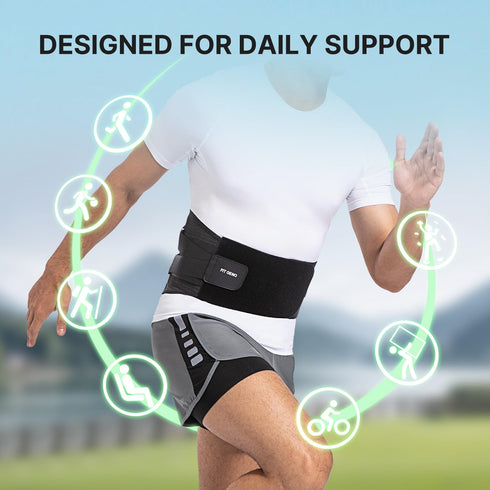 Fit Geno Back Brace for Lower Back Pain Relief - Adjustable Lumbar Support for Men & Women