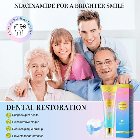 JWBVCTCR (3.8oz1 Pack) Niacinamide Whitening Toothpaste Niacinamide Toothpaste Whitening, Improves Gum Health Fresh