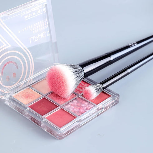 MSQ Stipple Blush Brushes, 2PCS Duo Fiber Stippling Brush, Great for Blending, Highlight, Blush, and Foundation