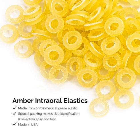 JMU Orthodontic Elastics 3/8 Heavy, 300 Pack of Rubber Bands, Intraoral Latex Dental Bands