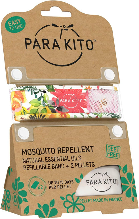 PARA'KITO Mosquito Insect & Bug Protection Wristband - Natural Essential Oils, Bug Spray Alternative for Summer, Hiking