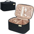 NISHEL Travel Makeup Bag for Women - Cosmetic Organizer Case for Travel-Size Accessories, Bottles, Brushes, and Skin