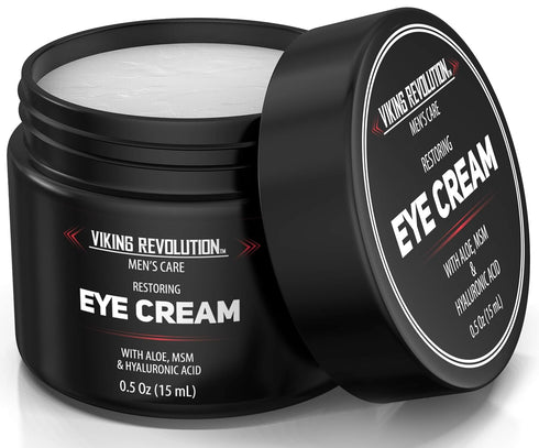 Viking Revolution Men's Eye Cream, Natural Anti-Aging Treatment, Reduces Dark Circles & Puffiness, 6ml