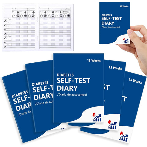 Diabetes Blood Pressure Log Book, Daily 3x4 inch Glucose Journal for Tracking Blood Sugar and Pressure (5)