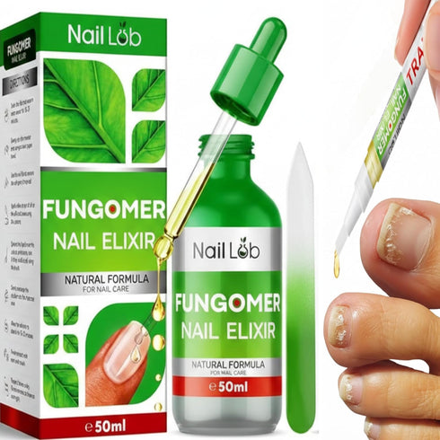 Nail Lab 50 ml 3 ml Premium Fu Nail Elixir for Toenails - | Includes Pen & File | Extra Strong Nail Care Strengthener |