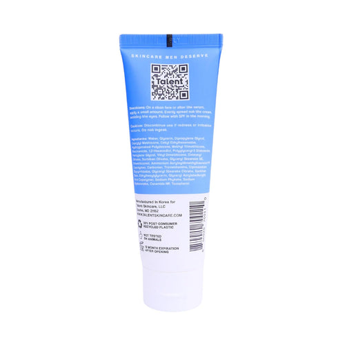 TALENT Men’s Skin Balancing Moisturizer, Fragrance-Free, Non-Greasy, Lightweight, 2% Niacinamide, Sensitive Skin, All Skin Types, EWG Verified, Vegan and Cruelty-free, 2.5 fl oz