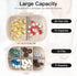 Soleebee Portable 8 Compartments Daily Pill Organizer, Bling Crystal Diamond Pill Box, Small Travel Pill Case, Pill Dispenser, Medicine Container Organizer to Hold Vitamin, Fish Oil (AB)