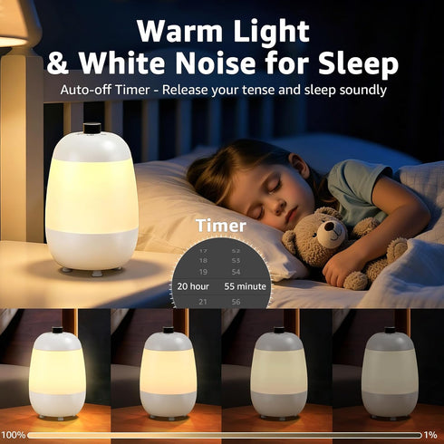 Uuffoo Sound Machine - White Noise Machine with Bluetooth Speaker and Night Light RGB, App Control, Portable Sleep
