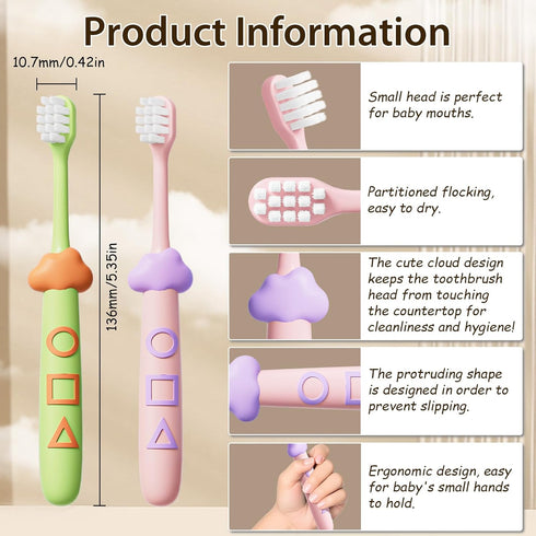 Kids Toothbrushes, 8 Pack, Soft Bristle Toothbrushes for Ages 2-12, Cute Multicolor Design for Boys and Girls, Durable