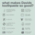Davids Fluoride Free Toothpaste, Teeth Whitening, Antiplaque, Natural Spearmint, 5.25oz, Made in USA