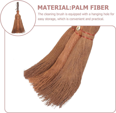 Witch Broom Mini Natural Whisk Broom, Thai Desk Cleaning Tool for Computer Keyboard & Wedding Table Decor