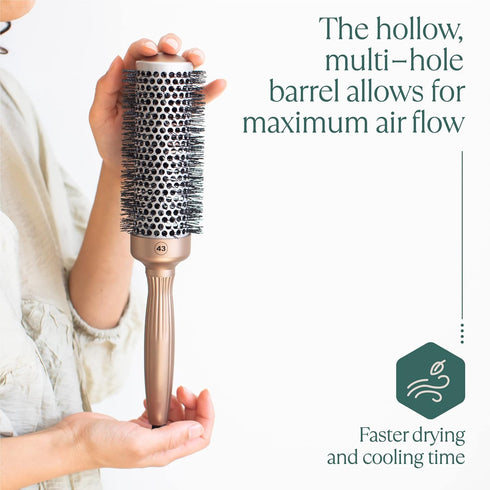 Professional Round Brush for Blow Drying 1.7 Inch – Ceramic Ionic Brush for Precise Styling & Volume