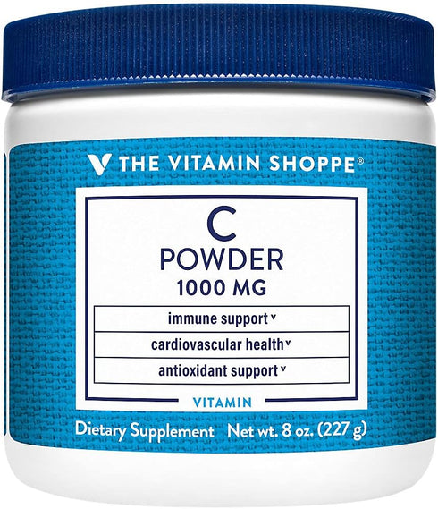 The Vitamin Shoppe Vitamin C Powder, 1,000MG, Antioxidant for Immune and Cardiovascular Health, 8 Ounces