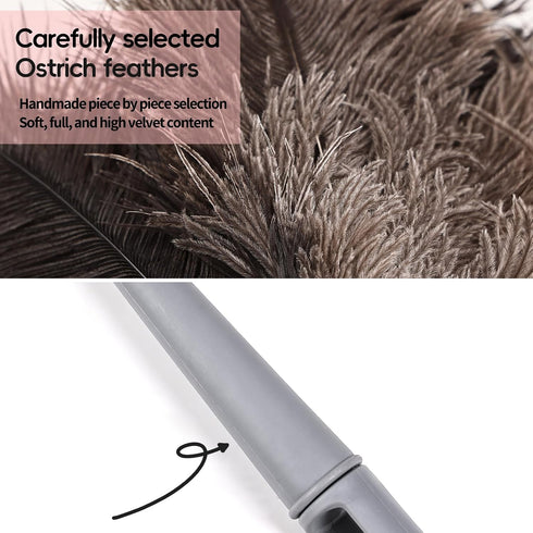 Keyboard,Home,Car,Office(17Inch,2Pack) Feather Duster-Genuine Ostrich Feathers,Anti-Static,Reusable Eco-Friendly