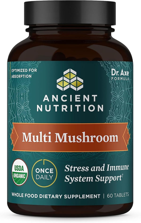Ancient Nutrition Mushroom Supplement - Organic Multi Mushroom Immune Support Tablet, Gluten Free, 60 Count