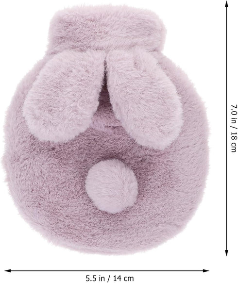 VICASKY Hot Water Pouch with Plush Rabbit Cover, Compact Portable Hot Water Bottle, PVC Explosion-Proof Relief Bag