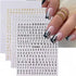 Letters Nail Art Stickers, English Alphabet 3D Self-Adhesive Metallic Gold Silver Decals for DIY Manicure Supplies