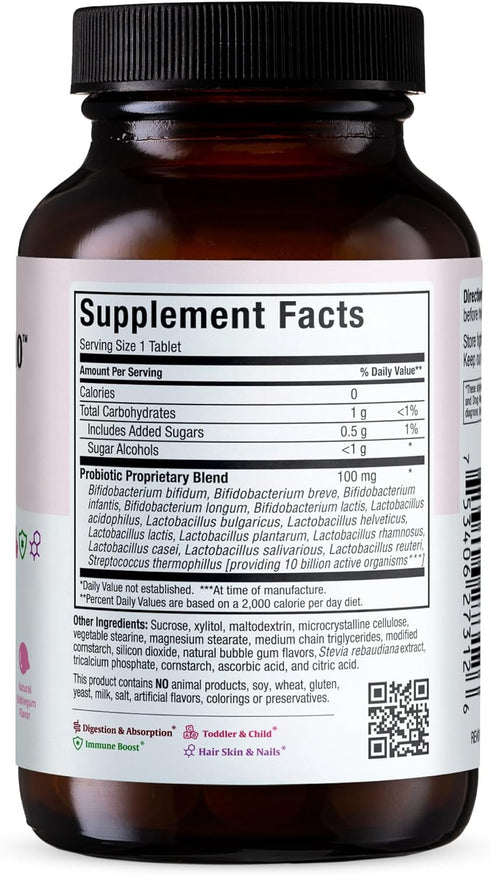 Chewable Probiotic Supplement, 15 Strains, 60 Tablets, Kosher