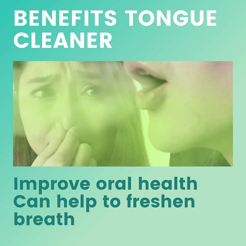 Tongue Scraper for Adults, Plastic Cleaner 2 Size in 1, Bad Breath Treatment for Kids, Easy to Use Hygiene Tool