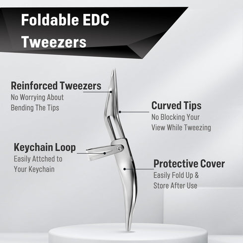 DUROX Splinter Tweezers for Removal, Sharp Pointy Tip for Wood, Metal, Cactus Splinters, Foldable EDC Tool