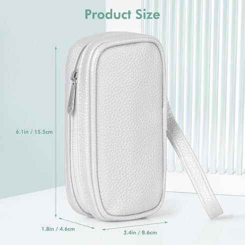 Teircno Tampon Holder for Purse - Portable Tampon Storage Bag with Zipper - Period Bags for Women (Silver)