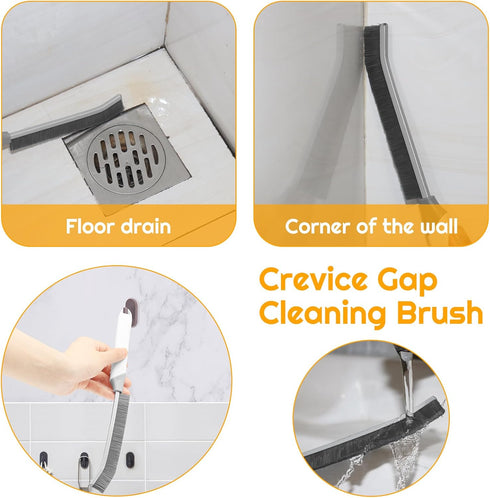 SUOXU Brushes,2pcs Household Thin Cleaning Hard Bristle Grout Scrub Brush Tool for Cleaning Tight Spaces in Home