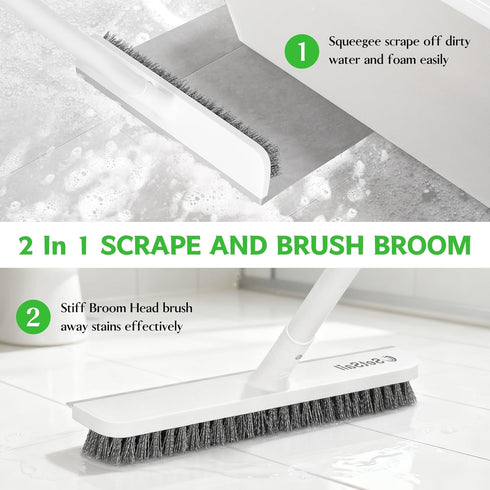 SetSail 48-Inch 2 1 Tilb Floor Scrub Brush, Scrub Brush with Long Adjustable Handle in Scraper Brush Stiff Bristle