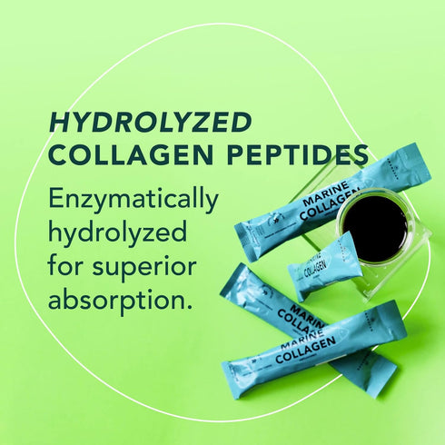 AMANDEAN Marine Collagen Peptides Powder Stick Packs, Wild-Caught Fish, 30 Single Use Packets