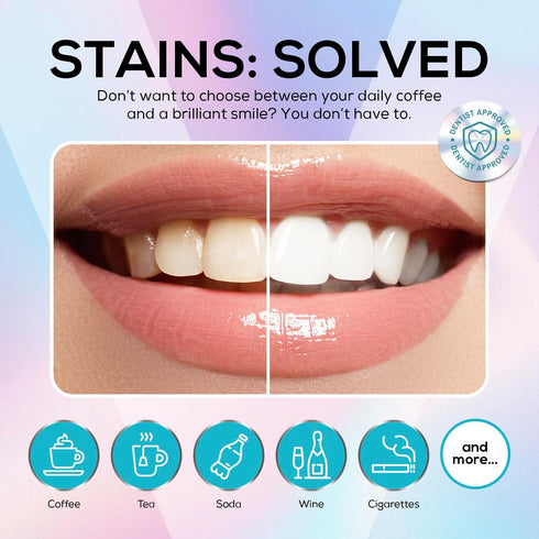Venus Visage Dazzle Dust Teeth Whitening Powder, 40 g - Enamel-Friendly Tooth Powder for Stain Removal