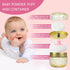 Body Powder Puff and Container, Portable Empty Powder Case for Baby Women's Loose Dusting Powder, Yellow Flower